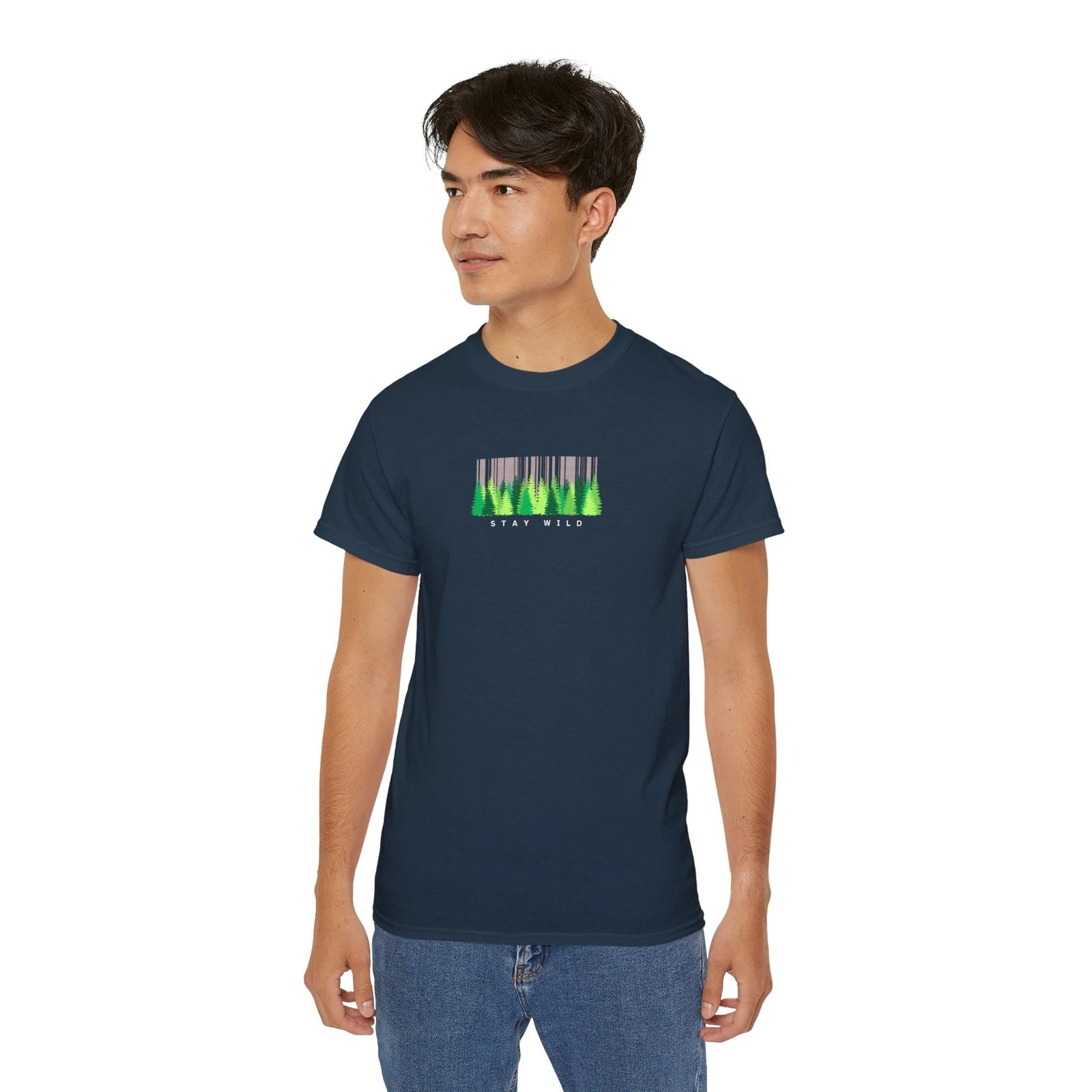 Modern Forest Men's T-Shirt, Stay Wild Tee, Nature Lover Graphic Shirt