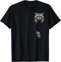 Cute Raccoon Pocket Funny Gifts for Men Women T-Shirt