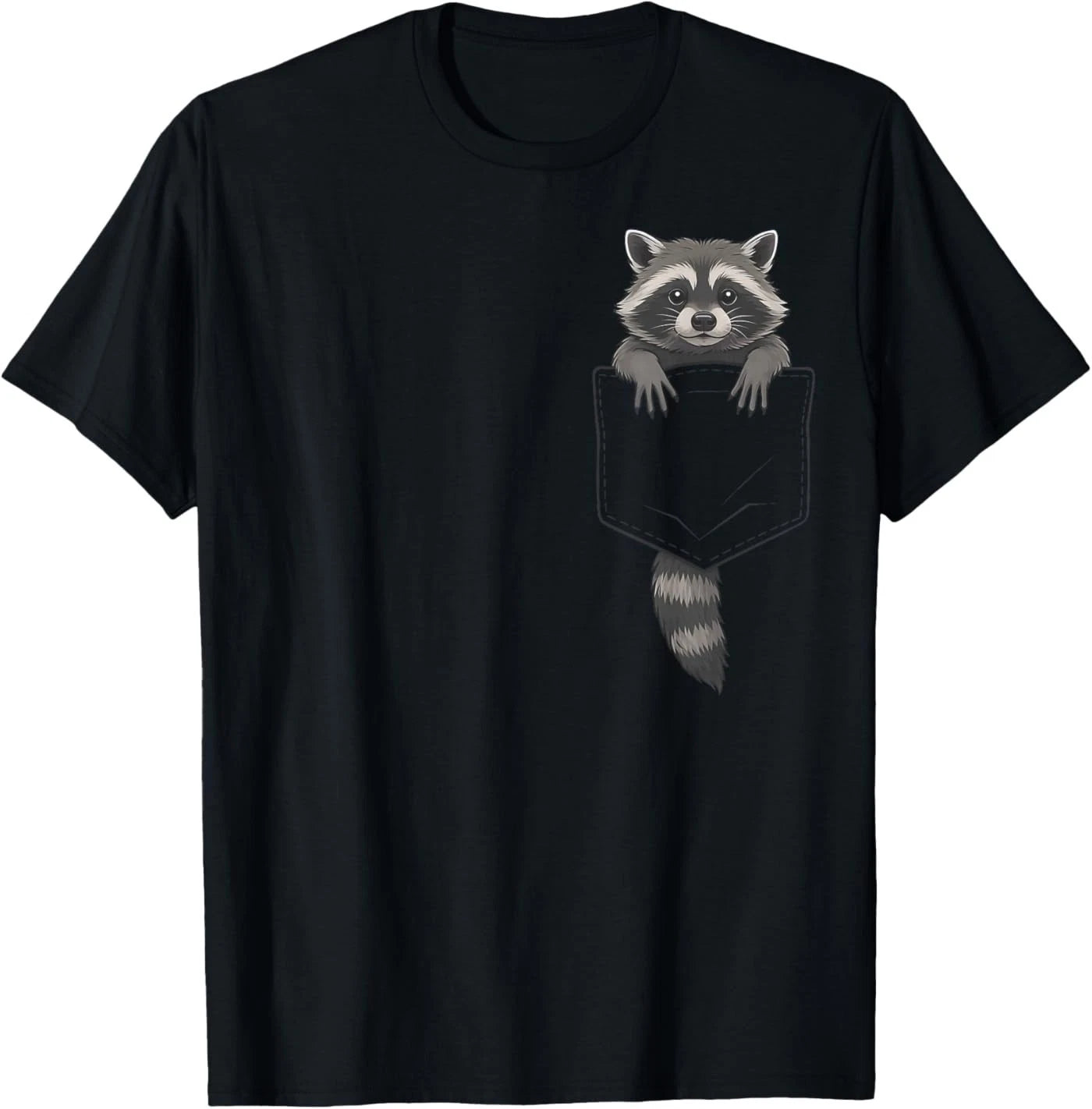 Cute Raccoon Pocket Funny Gifts for Men Women T-Shirt