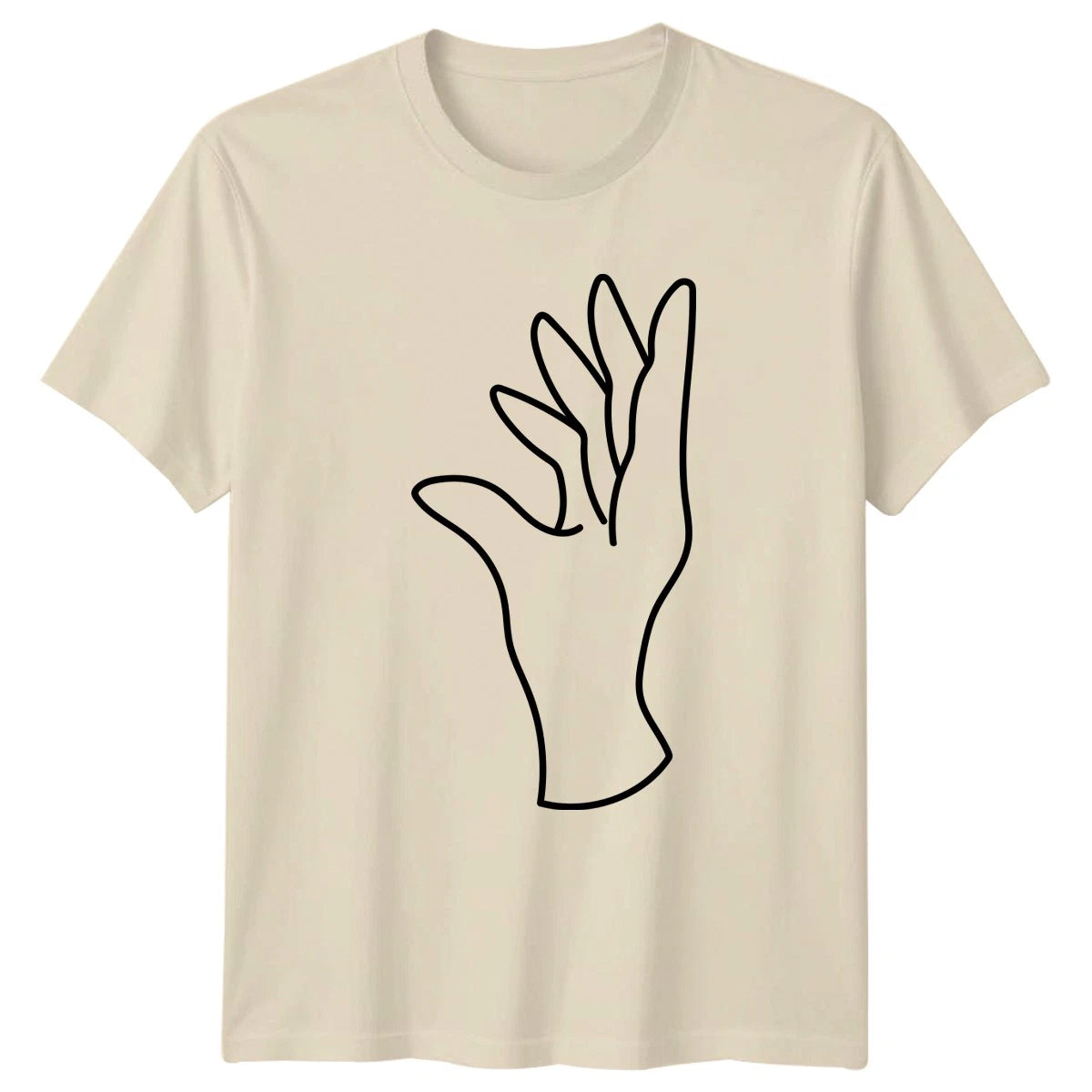 Minimalist Hand Line Art Design T-Shirt Abstract Hand Art Fashion Birthday Gift