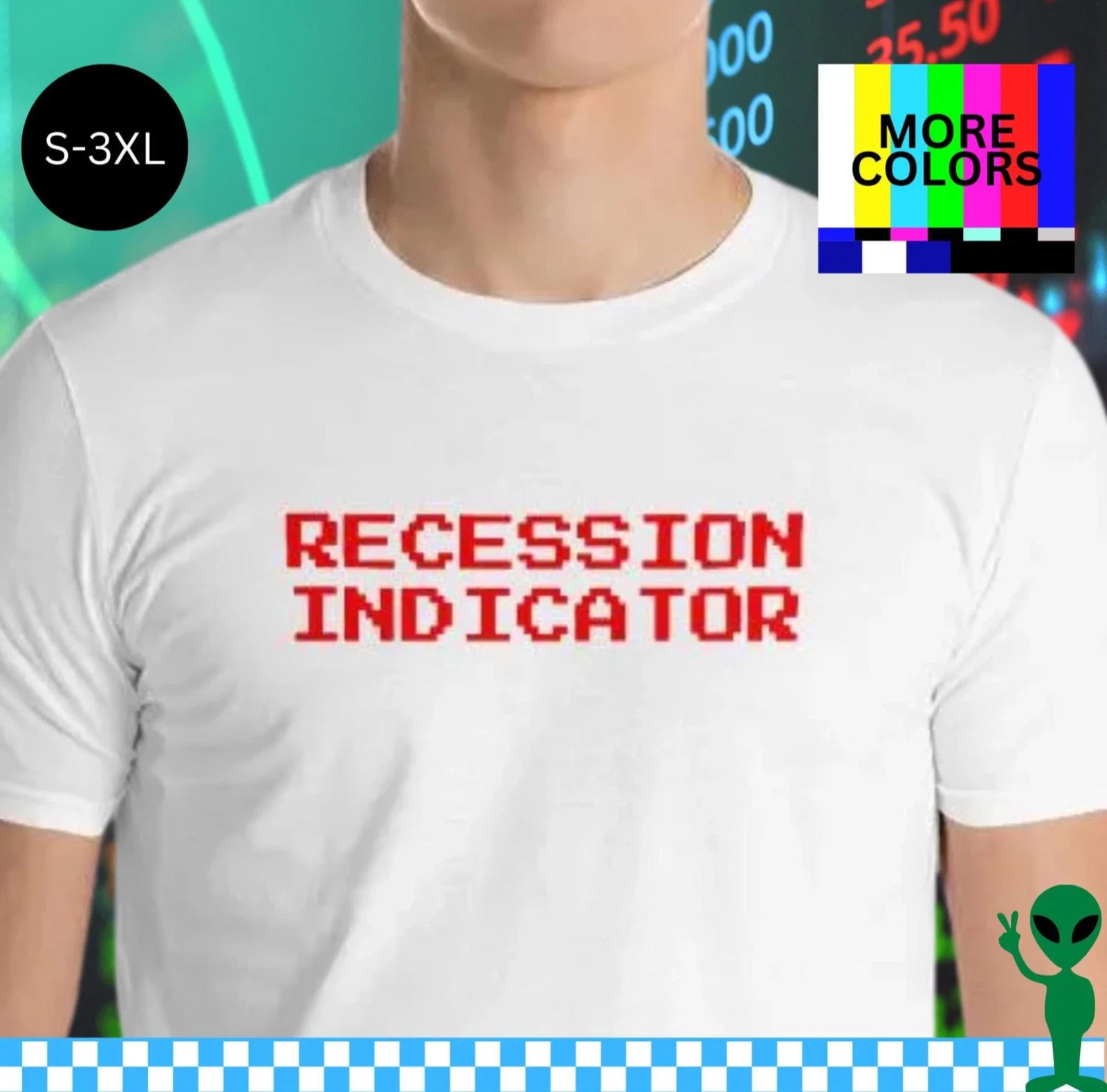 Recession Indicator Shirt S-3XL Unisex Short-Sleeve