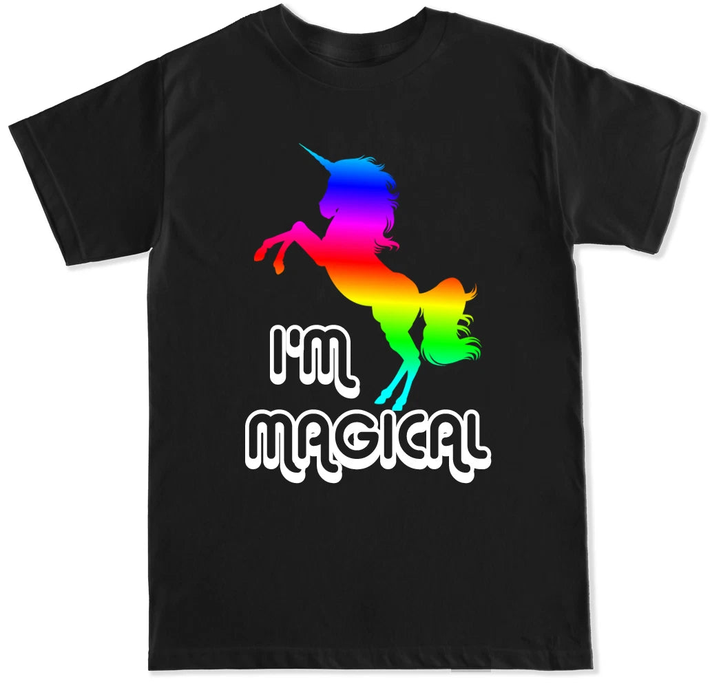 I'M MAGICAL PRIDE RAINBOW COLORS POPULAR TRENDY GAY LESBIAN UNICORN MENS T SHIRT