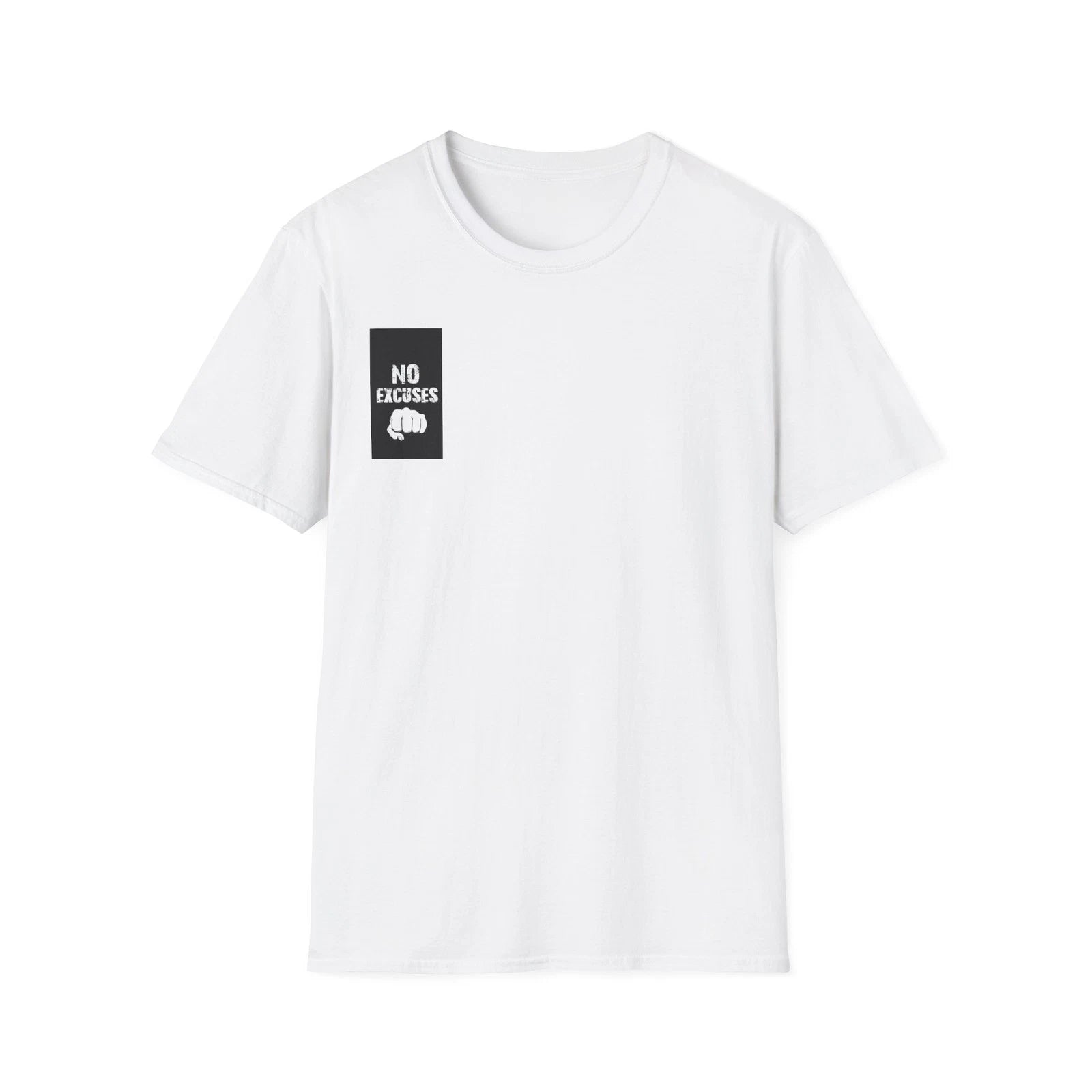No Excuses T-Shirt | Minimalist Black Patch, Motivational Tee