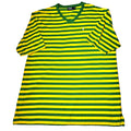 VTG Polo Ralph Lauren Striped Vneck Shirt Mens 3XL Green Yellow Y2K 90's Flaw