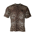 DOLCE & GABBANA T-shirt Brown Leopard Crew Neck Short Sleeve IT50/US40/L 900usd
