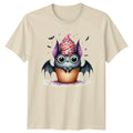 Cute Bat Cupcake Halloween Graphic Mens Womens Tee Unisex T-Shirt