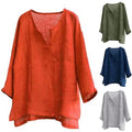 Pullover T-Shirt Tees Tops Blouse Shirtssolid Color Summer Loose V Neck *