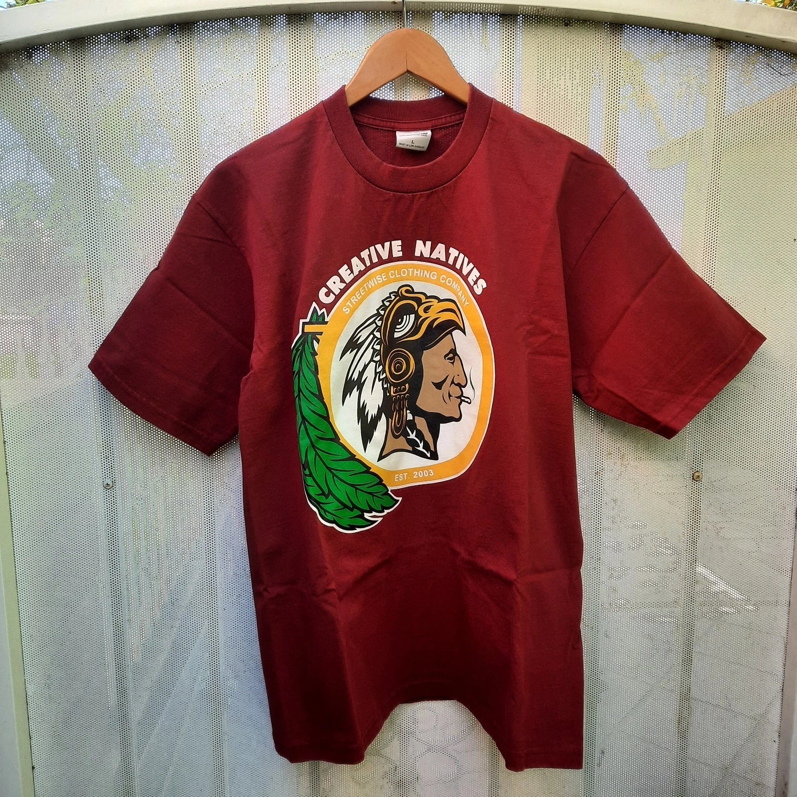 Streetwise Clothing Company Men's Creative Natives T-Shirt Size L  Burgundy
