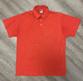 Vintage Russell Athletic Polo Shirt L Red Blank Plain Collared Tee Made In USA