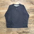 Vintage Y2K Black Waffle Knit Henley 2000s
