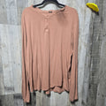 Monrow Supima Modal Blend Henley Tee XL Orange Tan Minimalist Athleisure Casual