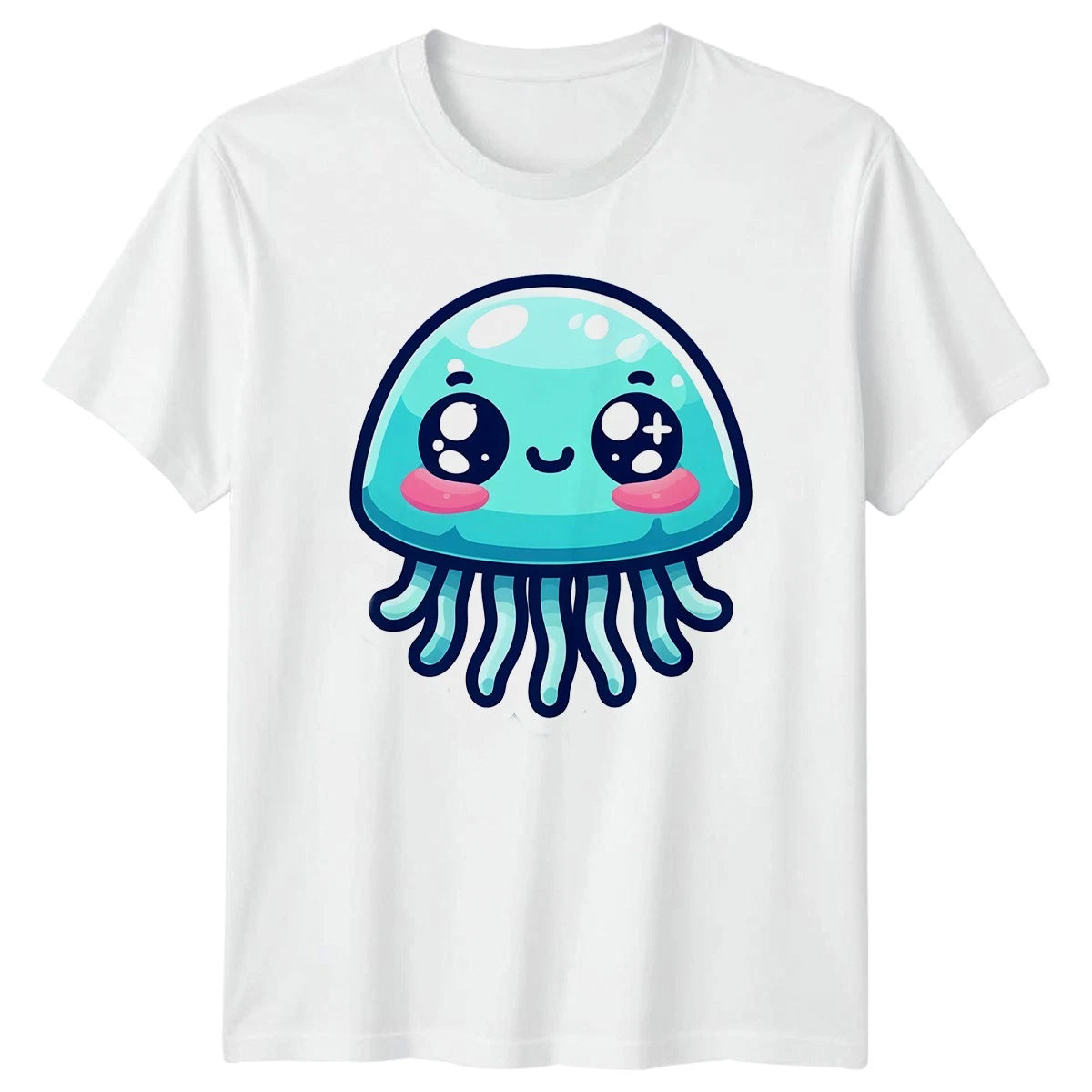 Cute Jellyfish Marine Life Animals Mens Womens Graphic Tee Unisex Top Sea Ocean