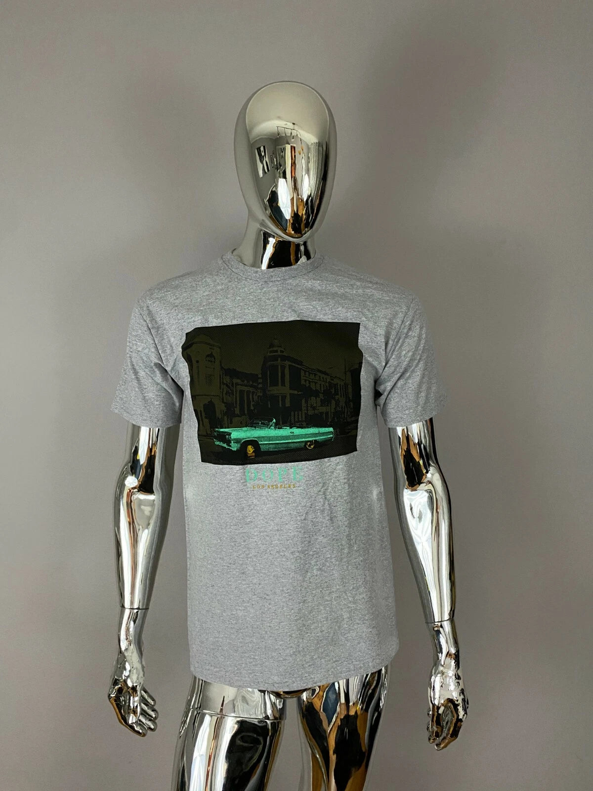 DOPE Logo Men Graphic Gray T Shirt Size M