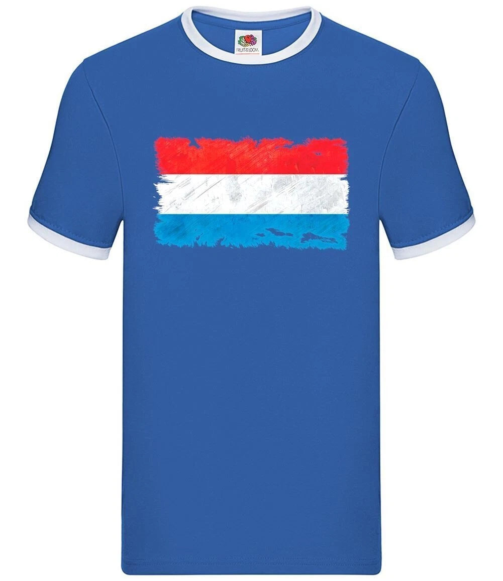 Luxembourg Grunge Style Flag - Mens Ringer - Country Love Live Town City