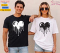 Unisex Dripping Heart Love T shirt Men T shirt Women valanity day Romantic