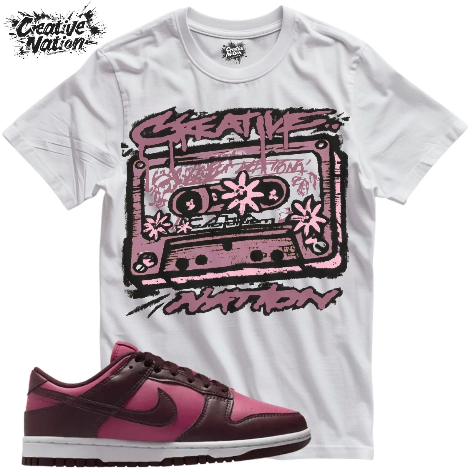 Shirt To Match Dunk Low Sweet Beet Unisex Tee Sneaker Shirt Cassette Tape Shirt