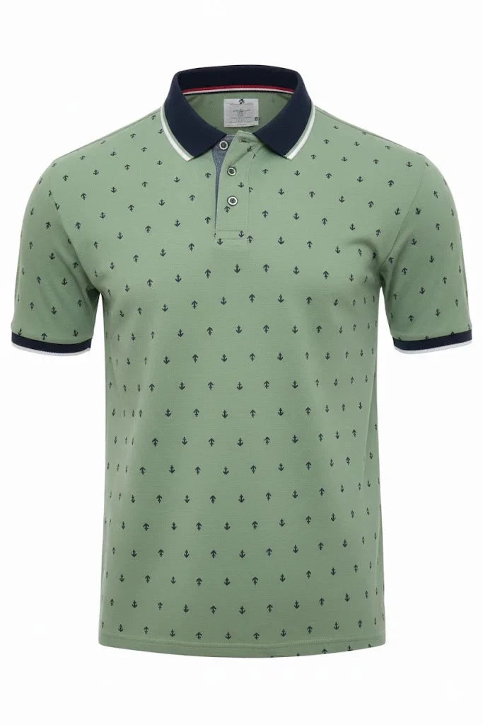 Soulstar Mens Fashion Designer All Over Design Polo Shirt