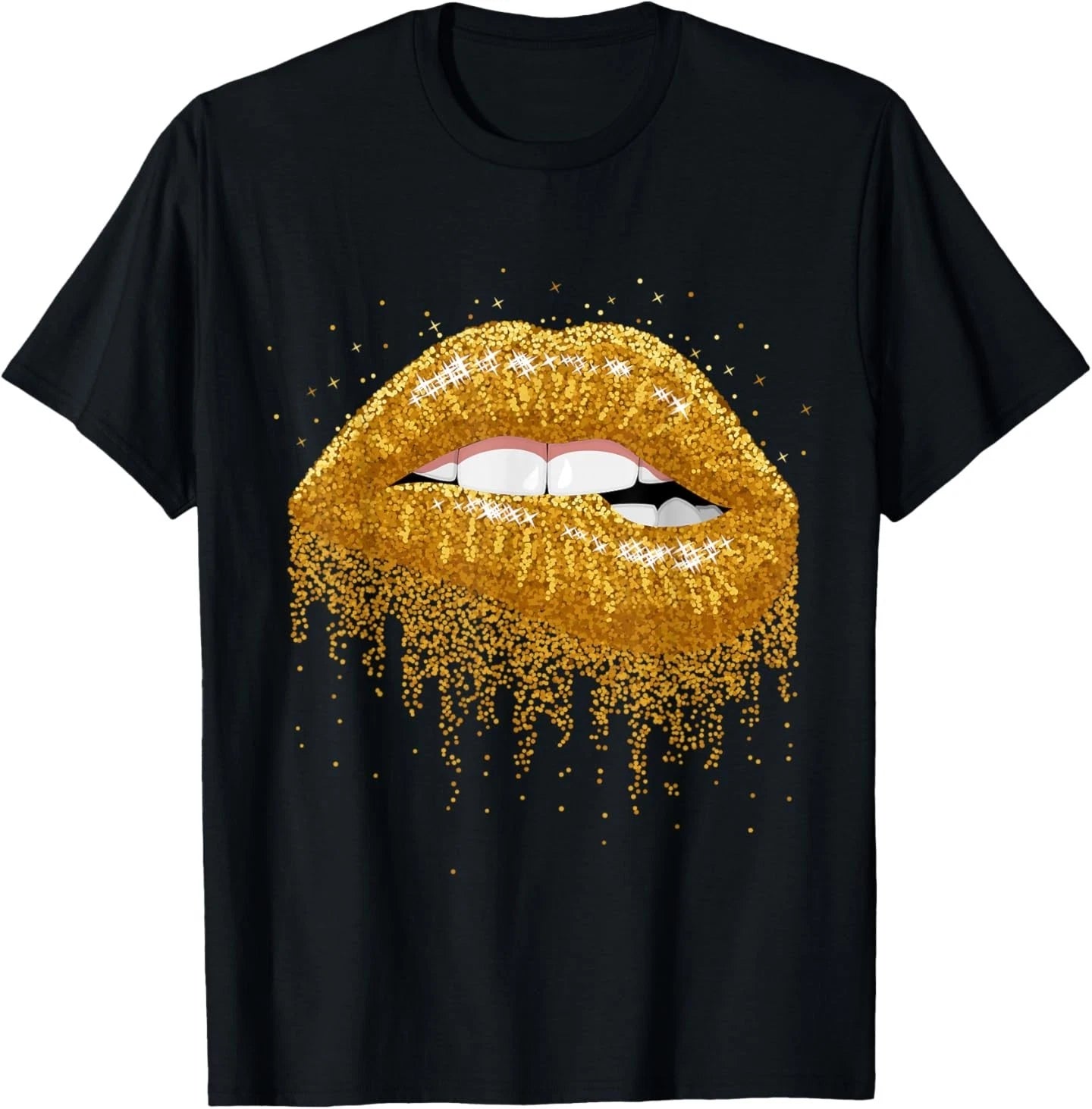 Cool Sexy Woman Fashion Graphic Lips Illustration Art T-Shirt