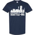 Inktastic Seattle Skyline Grunge T-Shirt Skylines Silhouette Washington Born