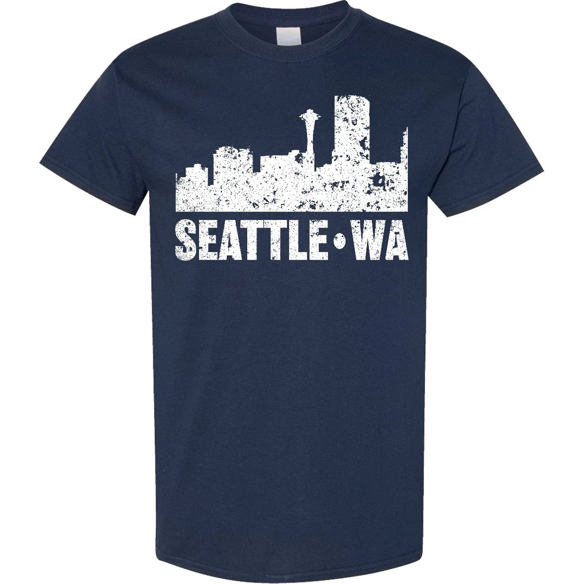 Inktastic Seattle Skyline Grunge T-Shirt Skylines Silhouette Washington Born
