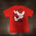 Anti Social Social Club Red Graphic Logo Dove Cotton Men's T-Shirt Size M