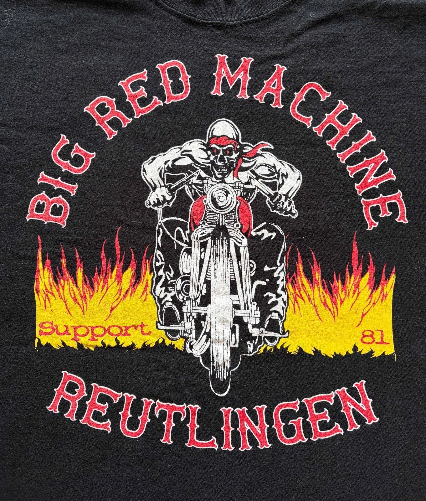 rare HELLS ANGELS REUTLINGEN Germany Shirt Big Red Machine Support 81 White AFFA