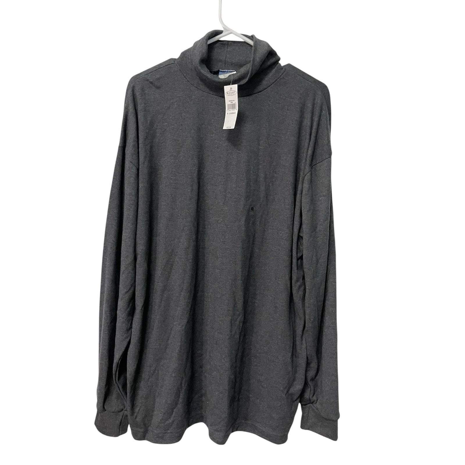 Old Navy XL Gray Mock Neck Long Sleeve Shirt Cotton Blend Minimalist Normcore