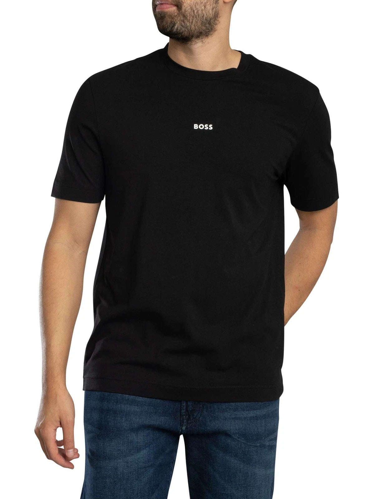 BOSS Men's Tchup Centre Logo T-Shirt, Black
