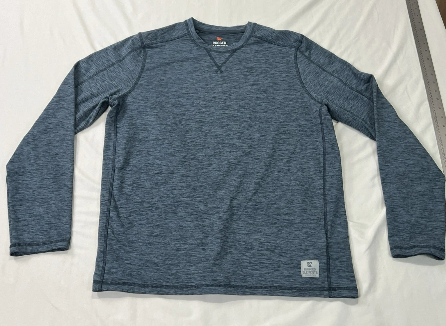 Rugged Elements Shirt Mens Medium Blue Gray Stretch Performance Durable Utility
