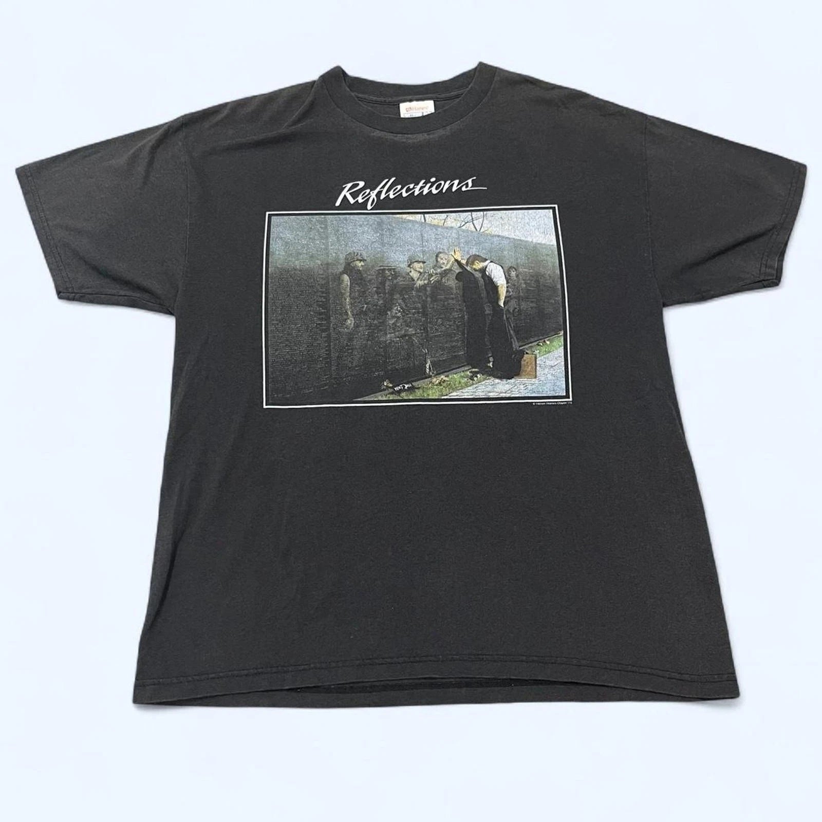 Vintage Reflections War Art Graphic T Shirt Men’s Size L Black Military Tee