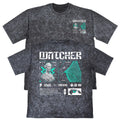 Watcher Unisex Mens Carbon Grey 240gsm French Terry Acid Wash T-Shirt Y2K