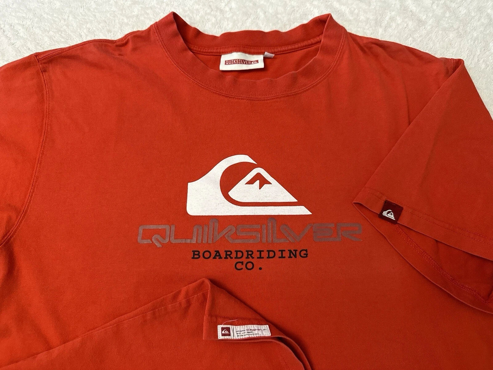Vintage 2000s Y2K Quiksilver BoardRiding Co. Logo Surf Streetwear T-Shirt, M L