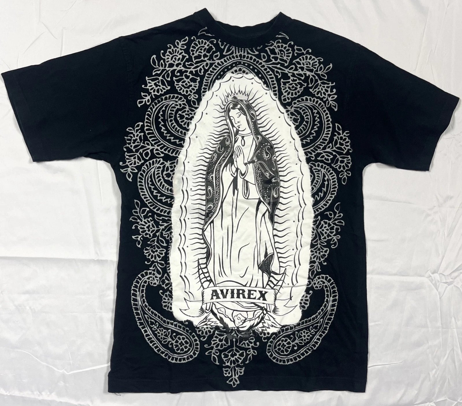 GUC Avirex Virgin Mary Graphic T-Shirt Mens Size S Jesse Pinkman Black Breaking
