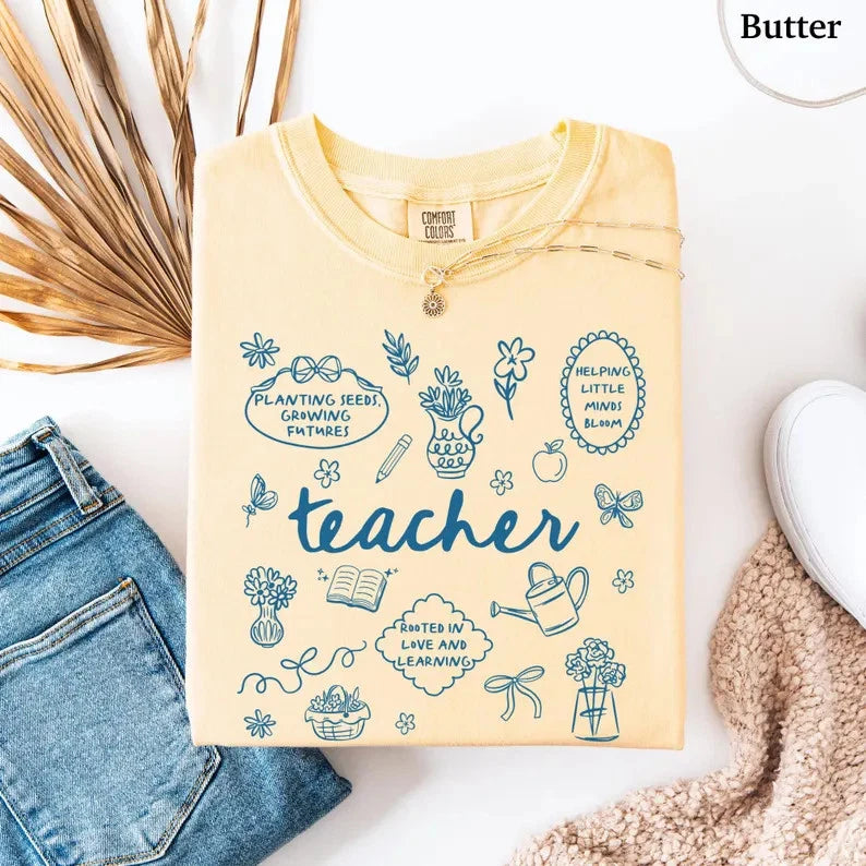 Teacher Comfort Tee Cottagecore Aesthetic Nature Lover Gift