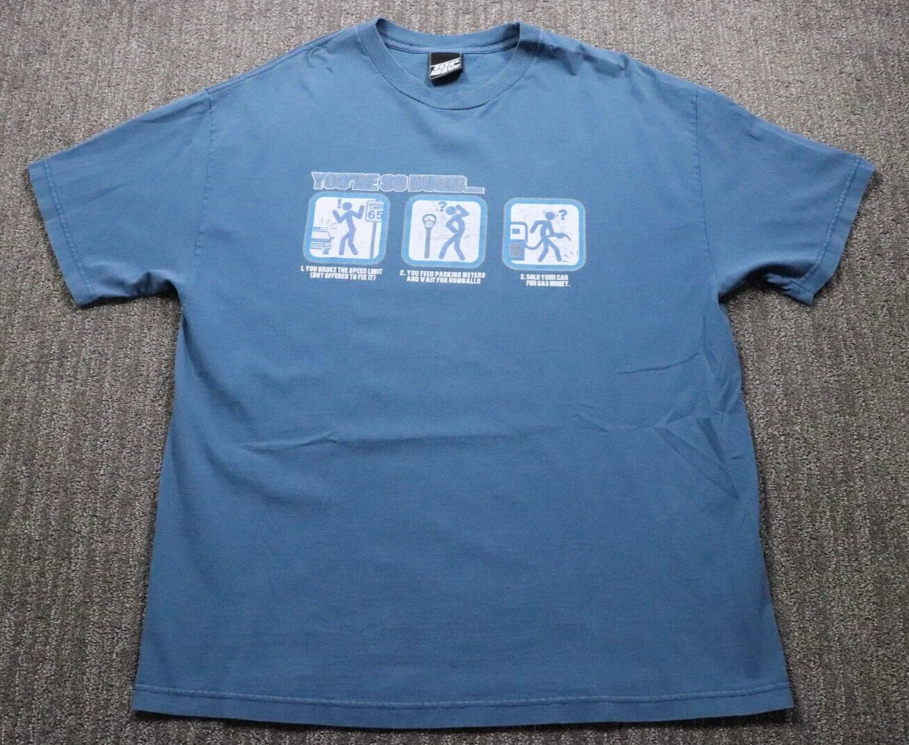 Top Heavy Y2K Vintage T-Shirt Men's XL Skater Grunge Distressed Faded
