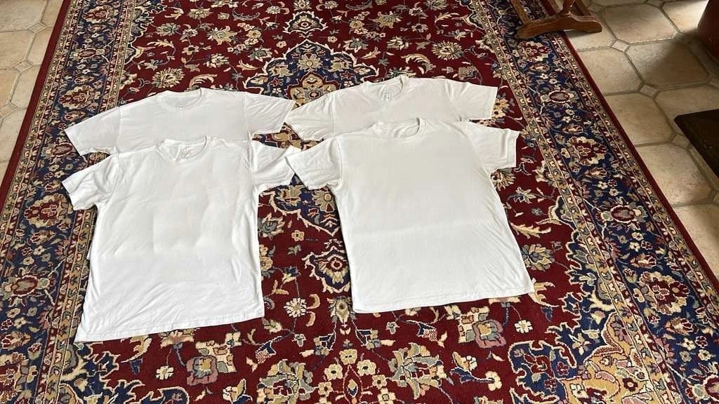 Lot Of 4 Fresh Clean Tees Men's Short Sleeve Crew Neck T-shirt White  Size S