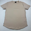 Cuts Curve-Hem T-Shirt Modern Fitted Tee Soft Casual Top XL Khaki Pink