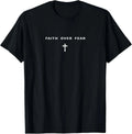 Faith Over Fear Christian Minimalist Jesus Christ Cross T-Shirt S-5XL