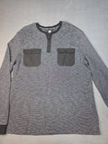 ROCK & REPUBLIC BLACK & WHITE 4 BUTTON SHIRT MENS SZ XXL  2XL STYLISH - A120