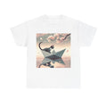 Unisex Adult T Shirt Minimalist Cat in Paper Boat