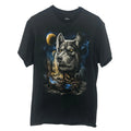 Wolf Graphic T Shirt L Black Animal Art Naturecore Dark Fantasy Streetwear