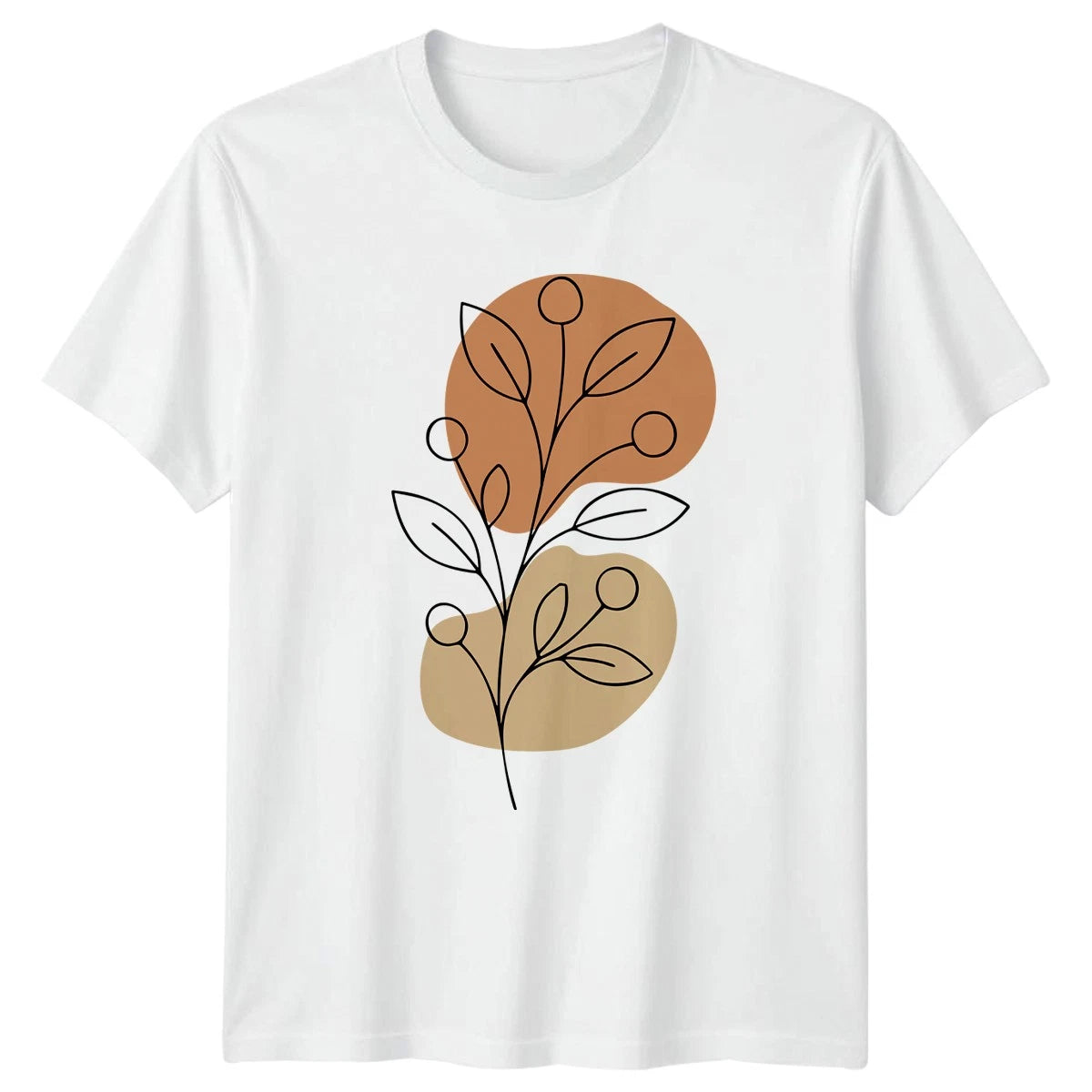 Minimalist Boho Botanical Art T-Shirt Earthy Abstract Plant Lover Gift