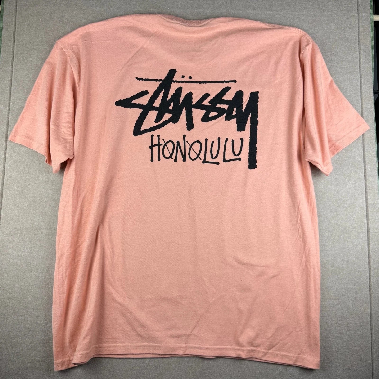 Stussy Honolulu Shirt Mens 2XL Peach Logo Streetwear Skate Surf Graphic Tee
