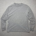 Mens Long Sleeve T-Shirt Large Gray Minimalist Crew Neck Basic Tee