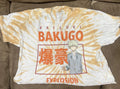 Katsuki Bakugo Shirt Mens Large Cropped Top Brown Tie Dye Anime Cartoon Japan