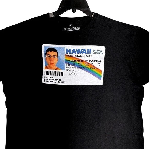 Superbad Shirt Mens Extra Large McLovin Hawaii Comdey Movie Short-sleeve Tee