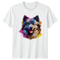 Colorful Keeshond Dog Face T-Shirt Pet Lover