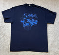 Vintage MadSoul DJ Turntable Hip Hop T-Shirt XL Dark Blue Graphic Shell Toe Y2K