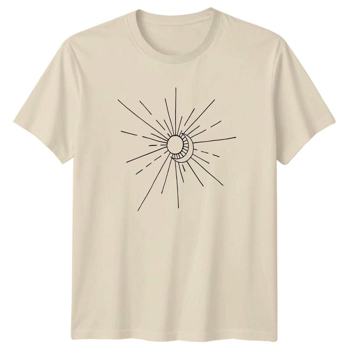 Celestial Sun And Moon Rayburst T-Shirt Spiritual Aesthetic Christmas Gift