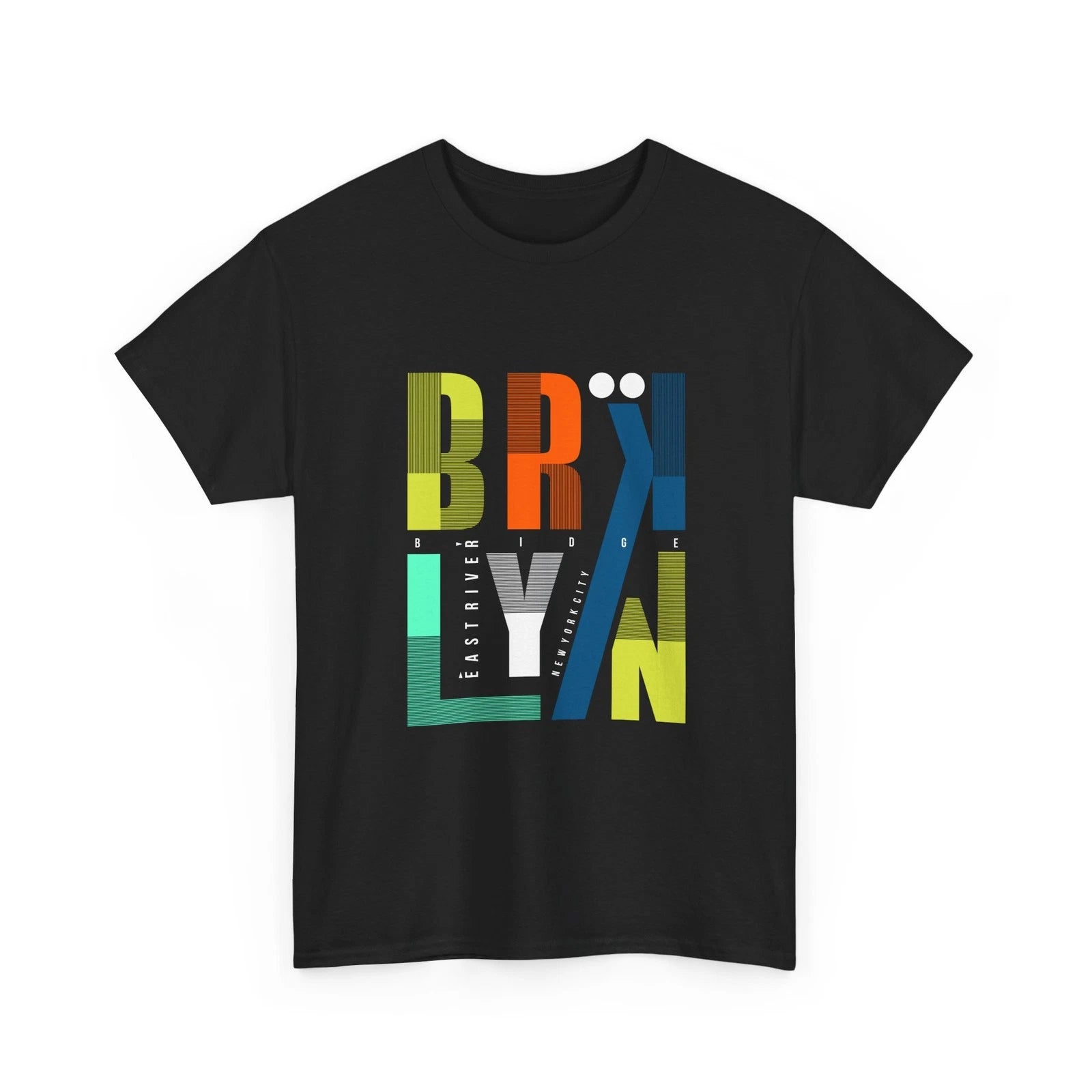 Brooklyn Color Block Typography Tee | City Graphic Shirt, New York, BK T-Shirt